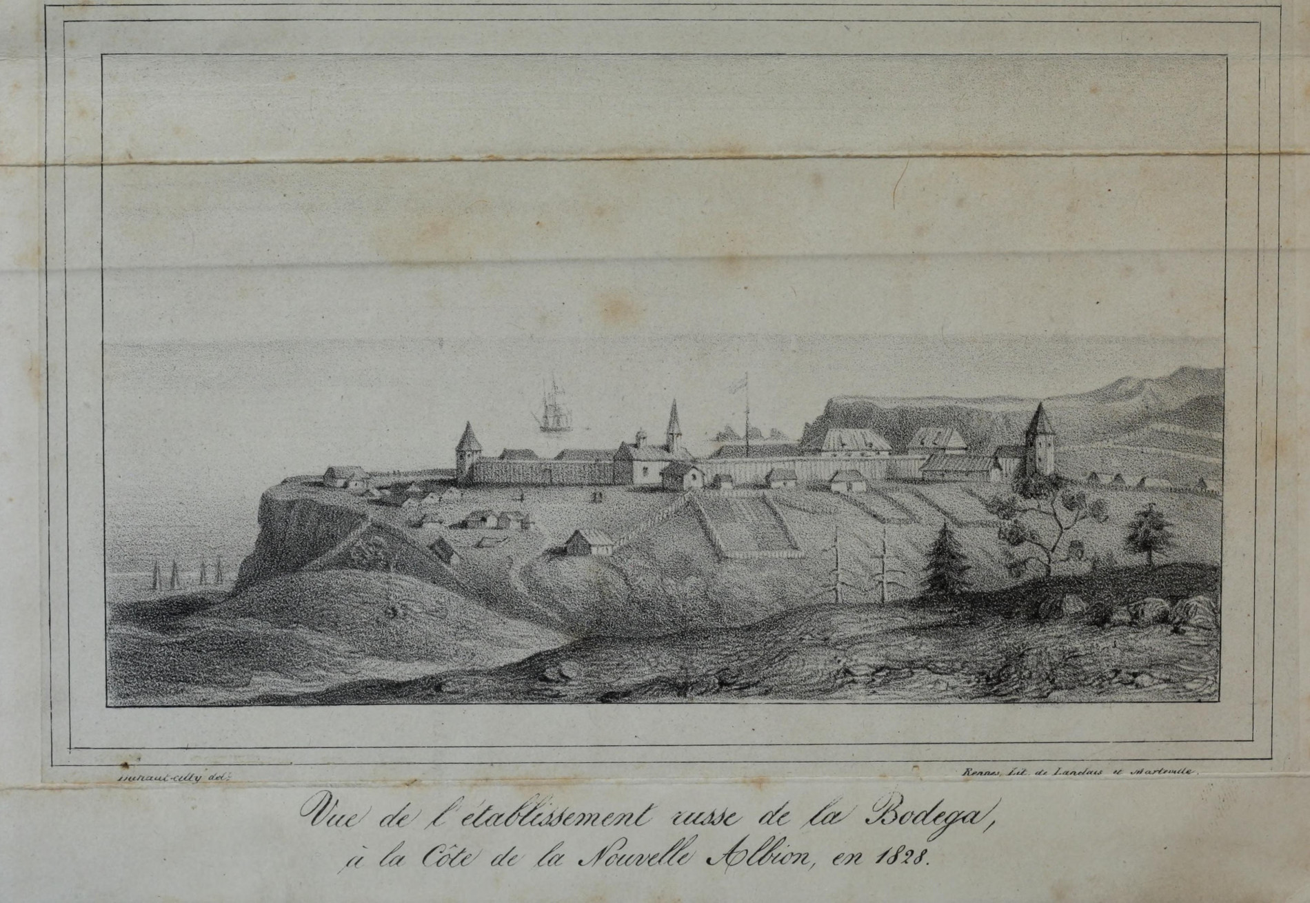 Форт-Росс на французской гравюре 1828 года