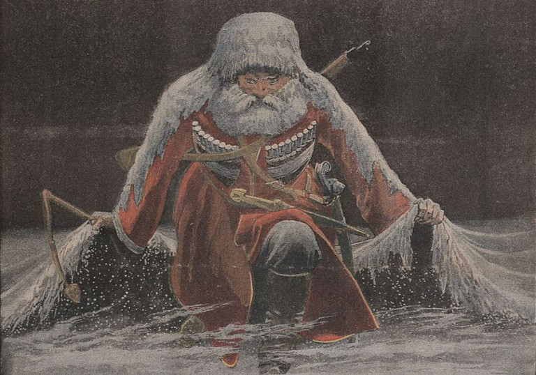 На заглавном фото: Французский плакат 1916 года, Генерал Зима (Мороз), фрагмент