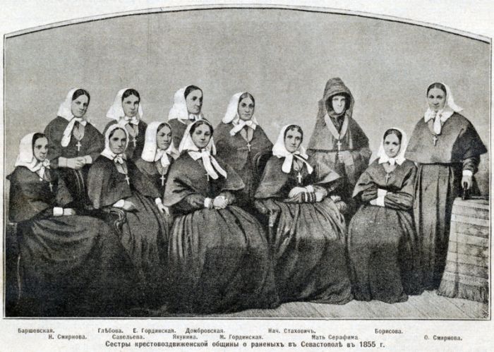 Сёстры милосердия Крестовоздвиженской общины в Севастополе. 1855 год.