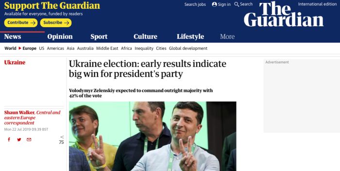 Ukraine election: early results indicate big win for president's party