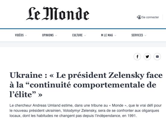 Ukraine: «Le président Zelensky face à la “continuité comportementale de l’élite”»