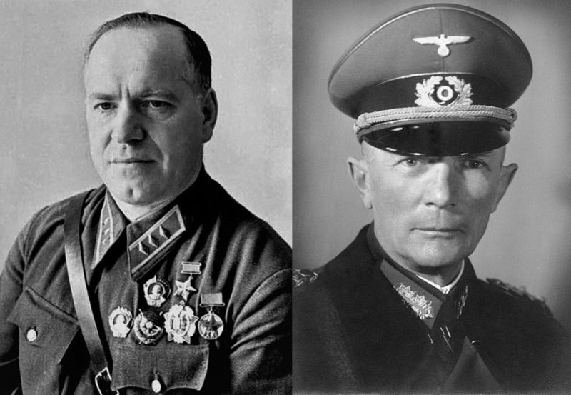 Два стратега: выигравший (Г.К. Жуков) и проигравший (Фёдор фон Бок).