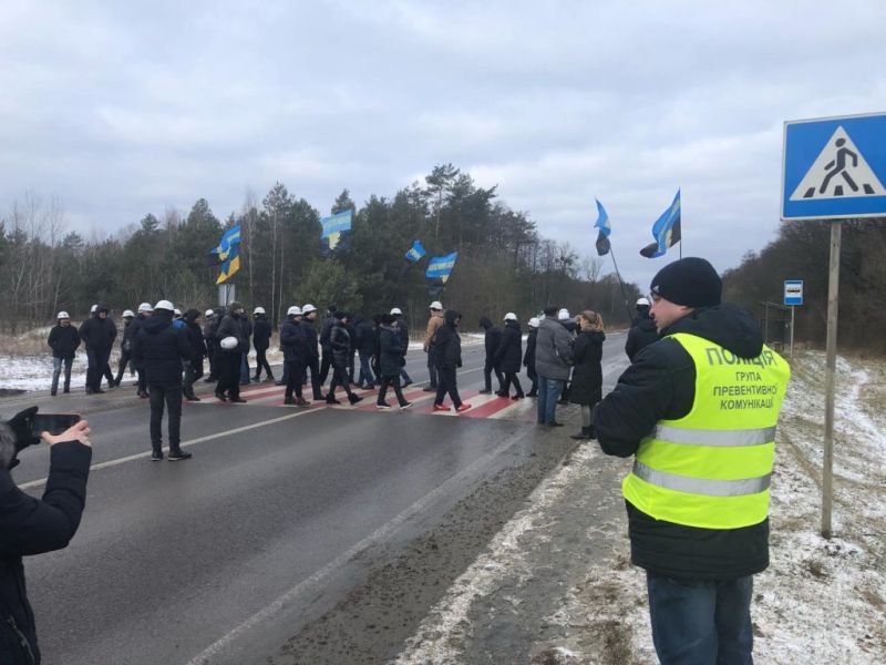 Горняки перекрыли трассу Львов – Рава-Русская