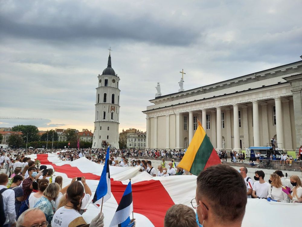 Одна из многочисленных прибалтийский акций в поддержку беломайдана