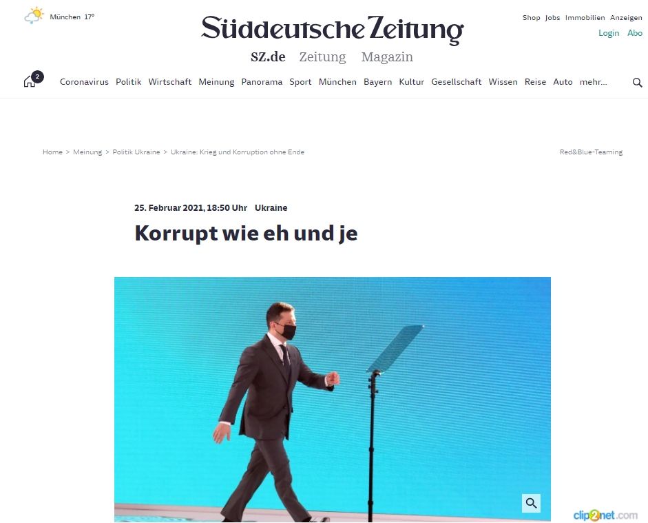 Süddeutsche Zeitung: Зеленский разочаровал и Украину, и Запад