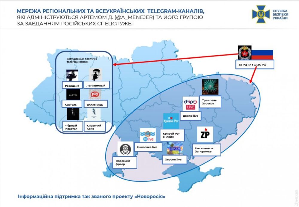 Вот такие схемы «подрывной деятельности» мифических «российских агентов» рисует СБУ