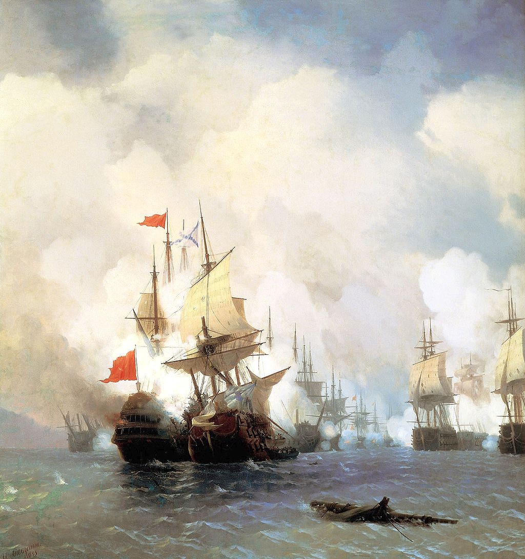 «Бой в Хиосском проливе 24 июня 1770 года», И. Айвазовский