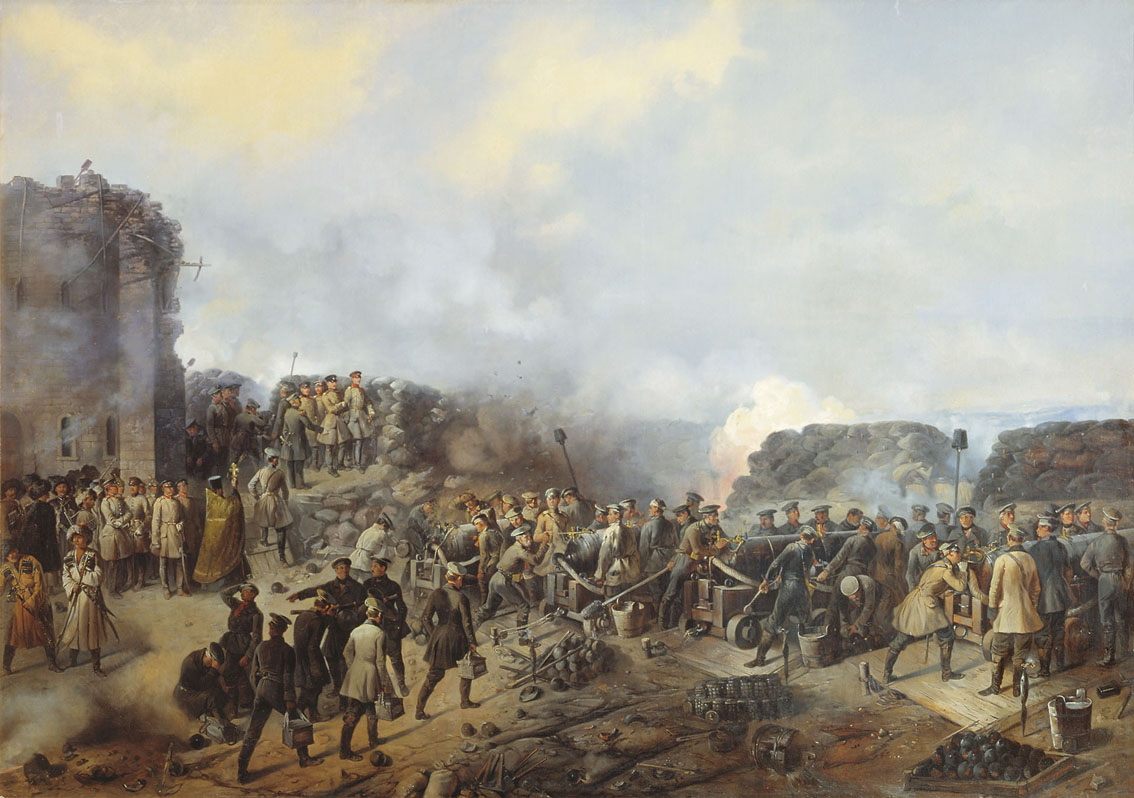 Бой на Малаховом кургане 6(18) июня 1855 года. Картина Г.Ф.Шукаева