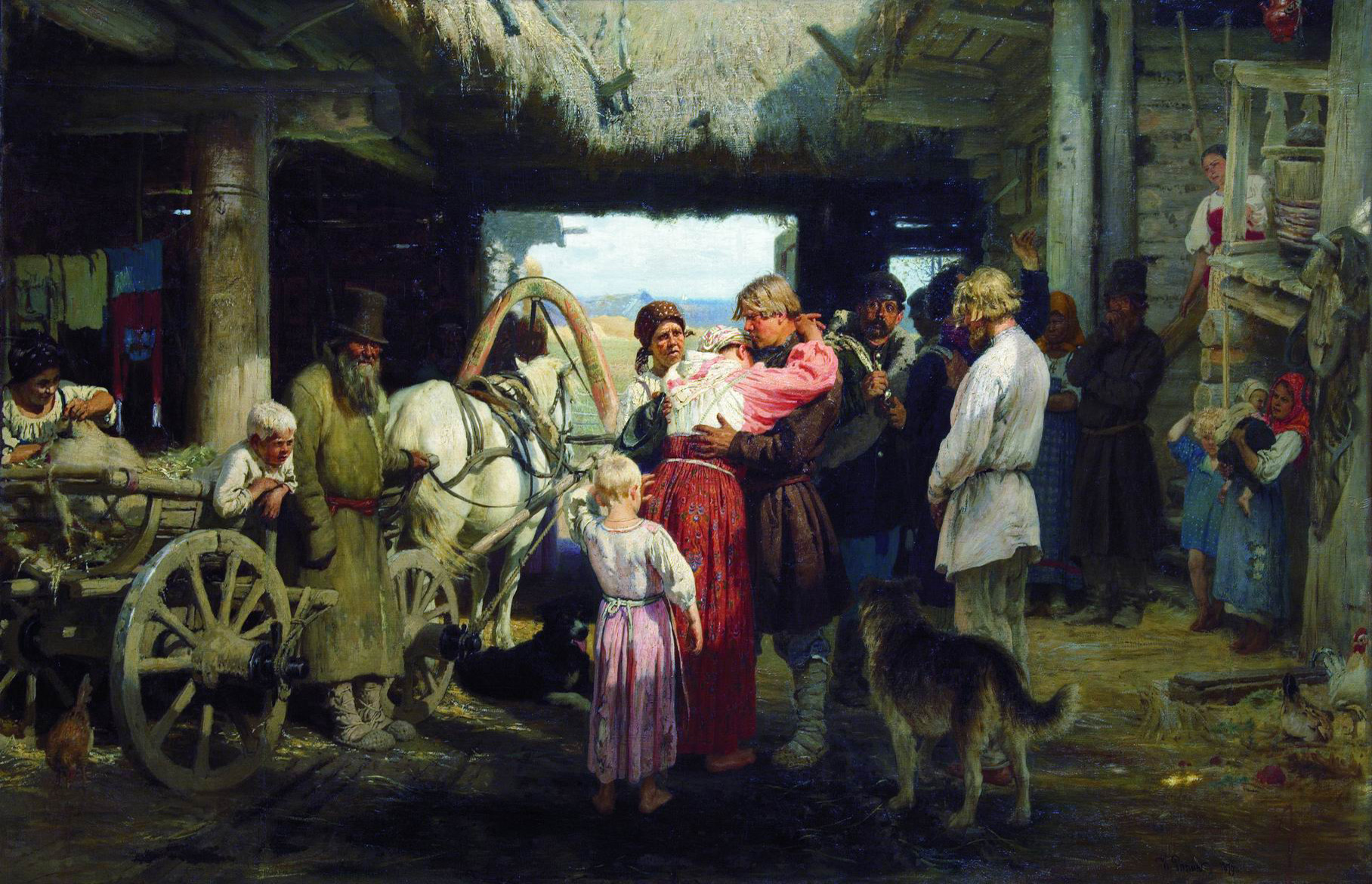 Проводы новобранца на картине И.Е.Репина. 1879 год