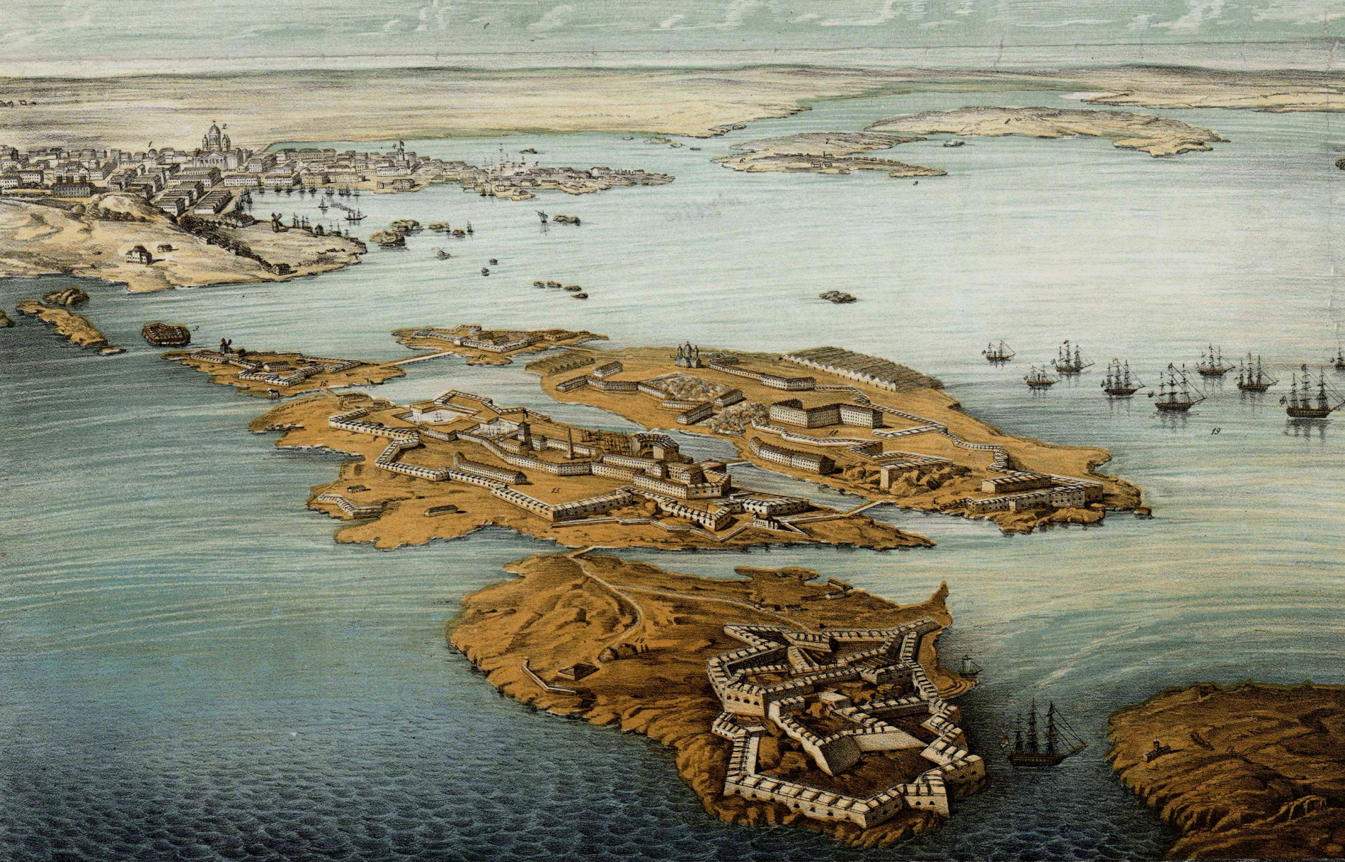 Крепость Свеаборг. «Иллюстрированная история  Русской войны 1854-1856 гг. с картами, планами и гравюрами». 1856 г., Лондон