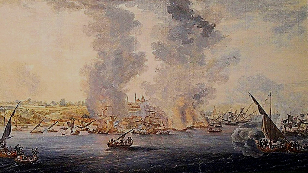 Очаковская морская баталия на картине Жана Балтазара де ла Траверсе