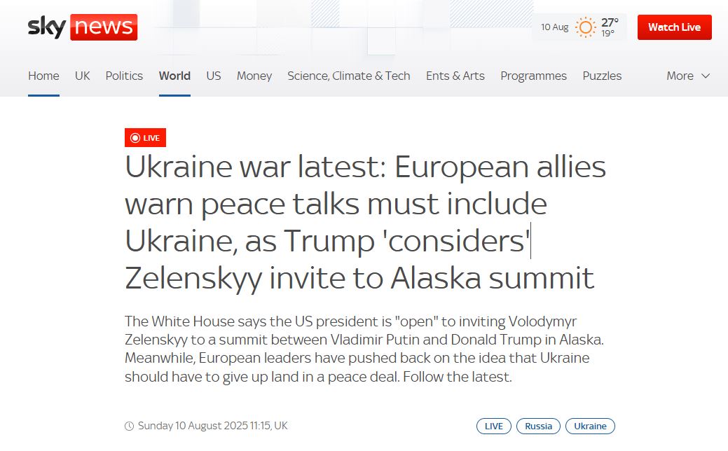 Мировые СМИ: Ставки на встречу на Аляске очень высоки