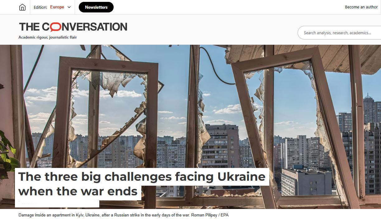 Как только наступит мир, Украину ждут серьёзные испытания