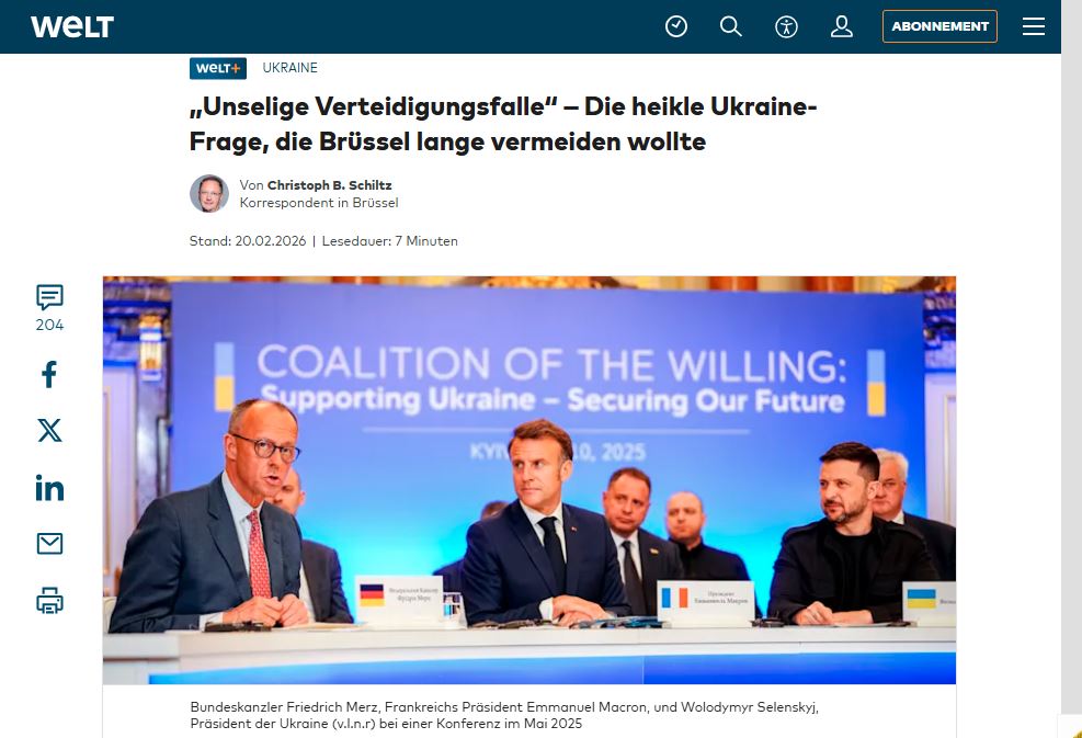 Западные СМИ: пока в ЕС обсуждают окончание войны, в Киеве планируют воевать ещё 3 года