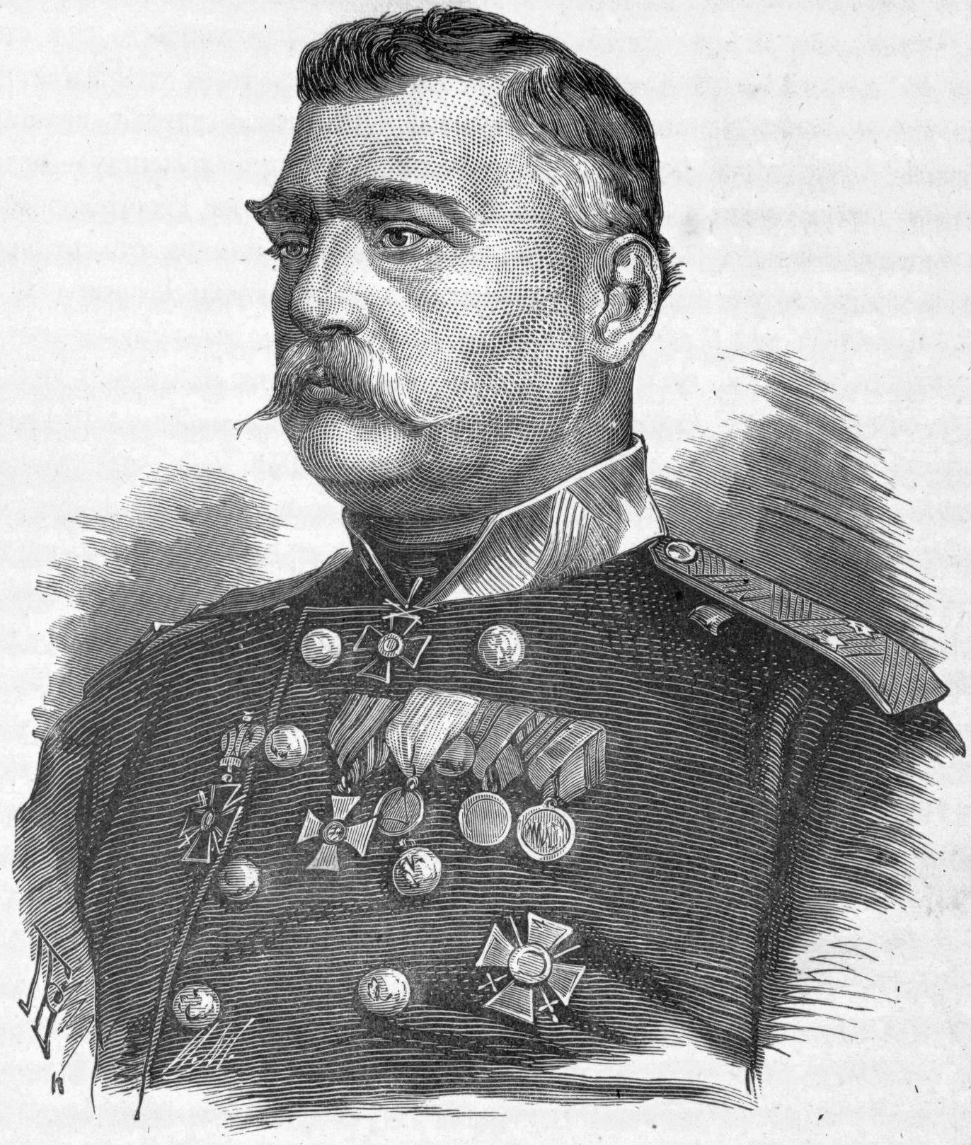 Генерал Тергукасов. Гравюра И. Матюшина по рисунку П. Ф. Бореля.