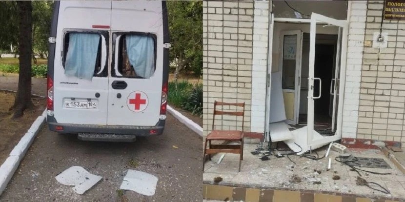 Результат атаки со стороны ВСУ в Алешках Херсонской области. В результате удара пострадала пожилая женщина.  