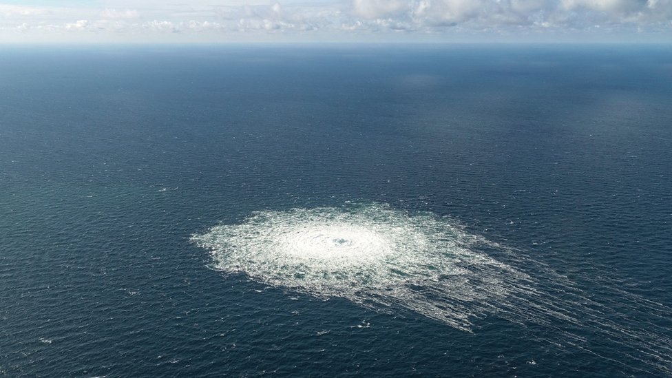 Водная поверхность после взрывов на газопроводах «Северный поток – 1» и «Северный поток – 2»