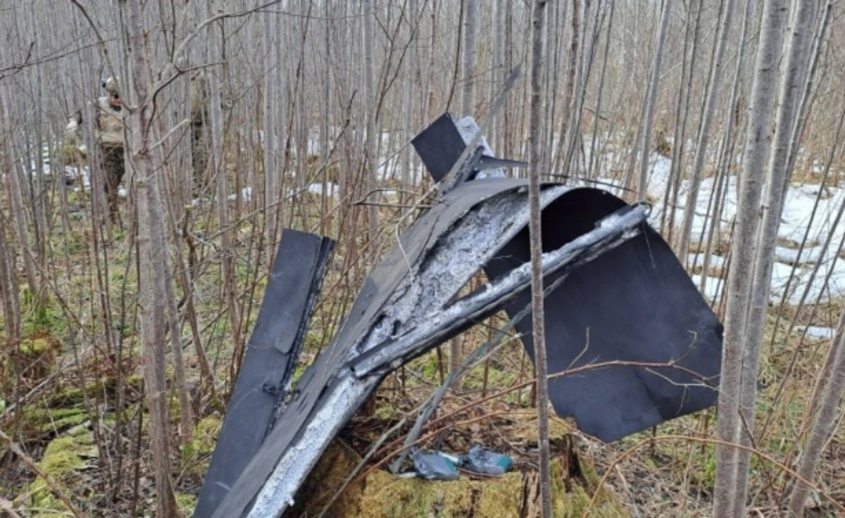 Обломки украинского дрона, упавшего в Латвии