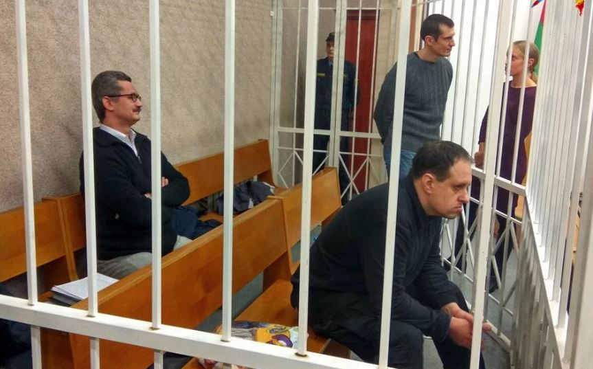 Белорусские публицисты на суде в декабре 2017 года