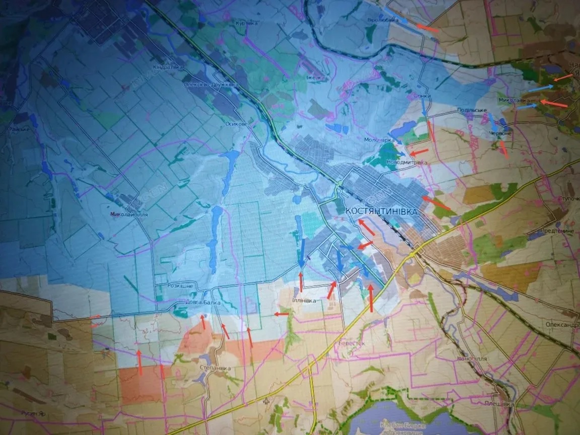 Карта СВО 13 апреля 2026 года. Константиновское направление.