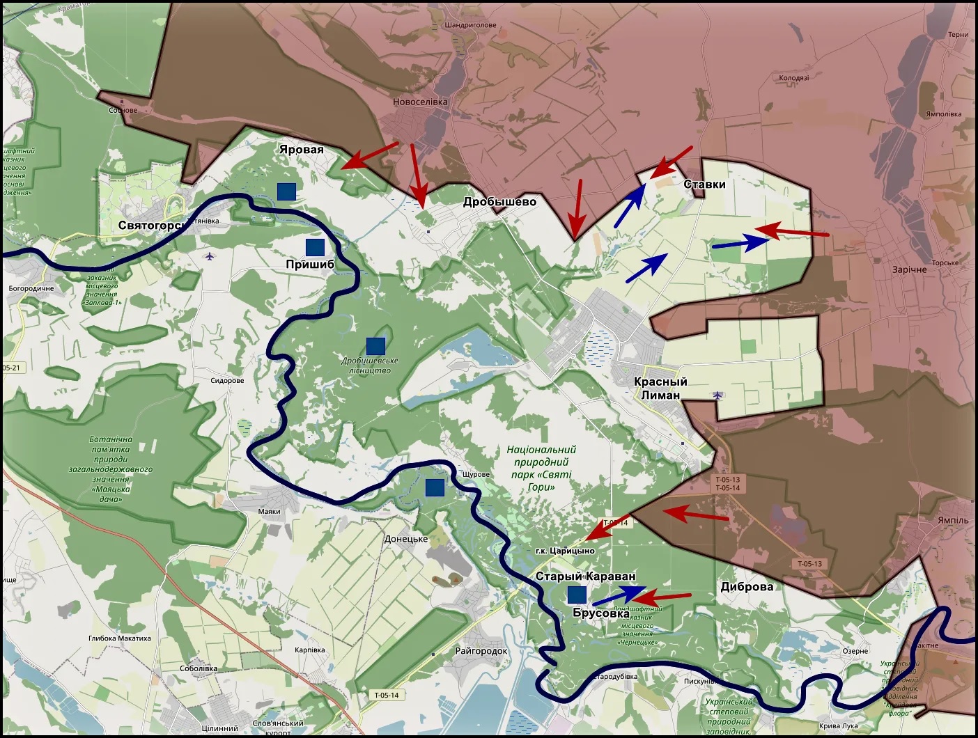 Карта СВО 30 марта 2026 года. Краснолиманское направление.