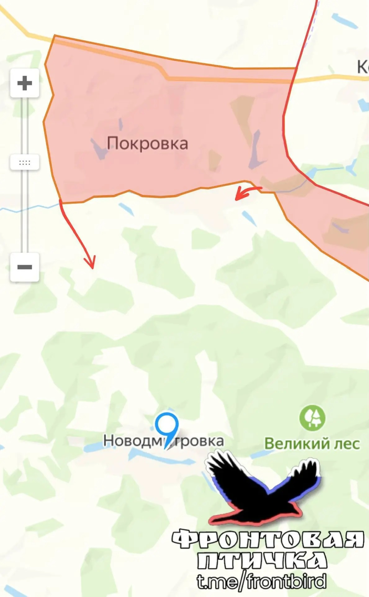 Карта продвижения группировки «Север», 9 апреля 2026 г.