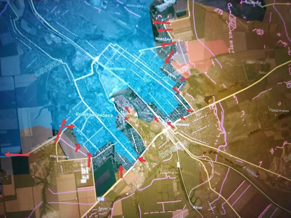 Карта СВО 29 апреля 2026 года. Константиновское направление.