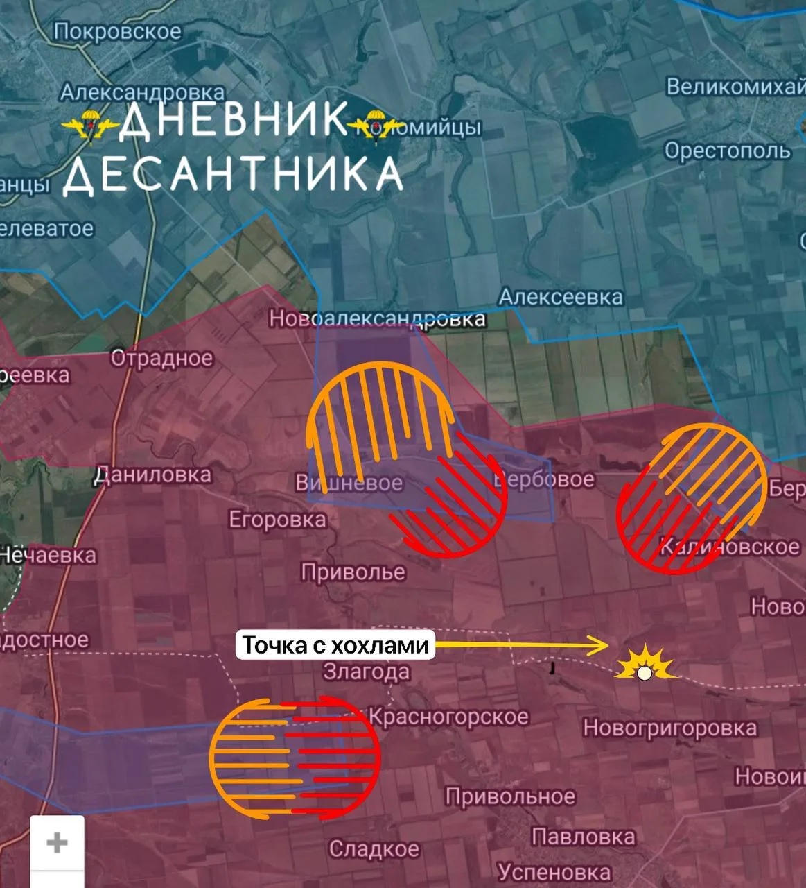 Карта СВО 26 апреля 2026 года. Запорожское направление.