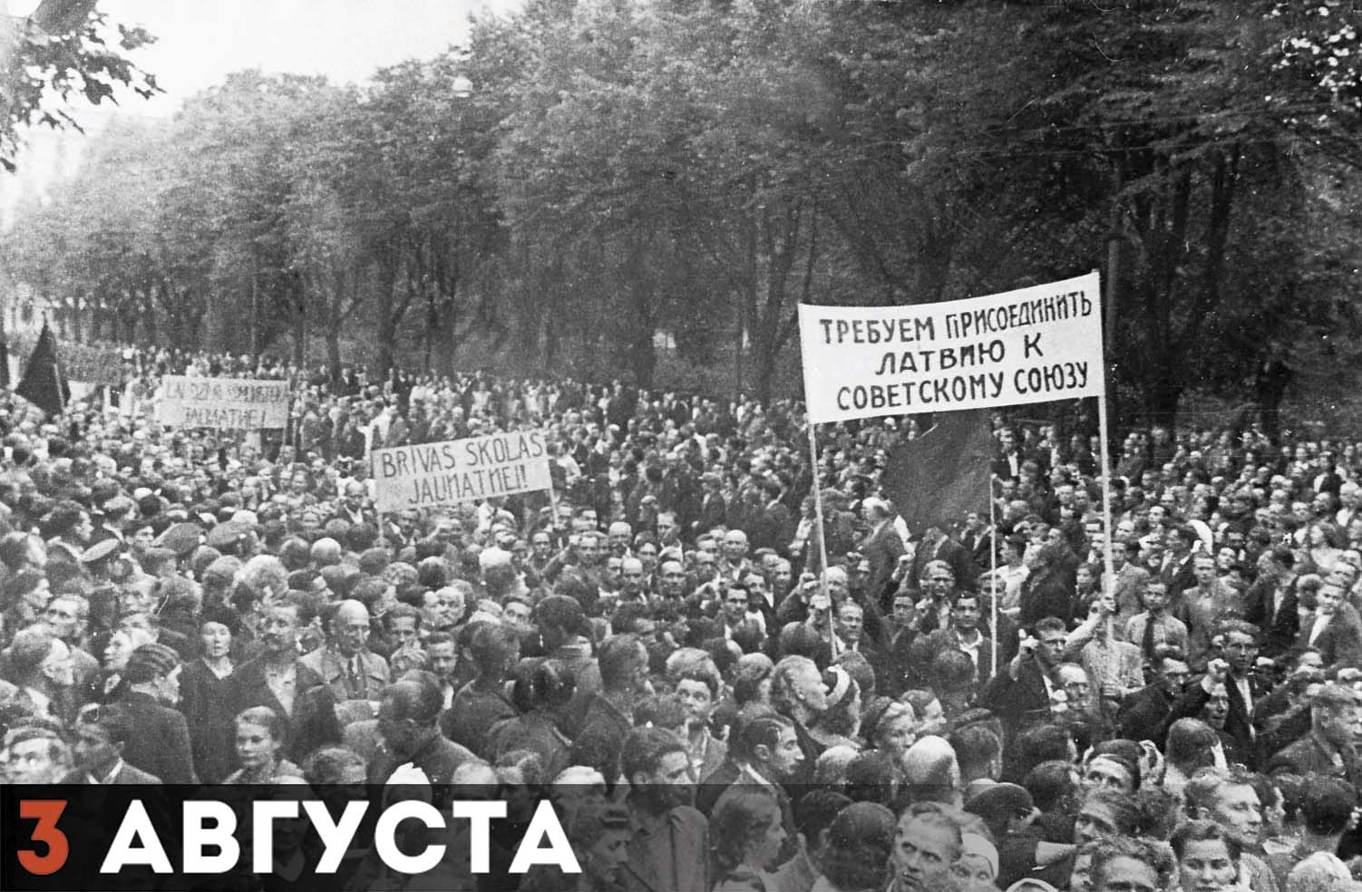 Митинг в Литве по случаю присоединения к СССР