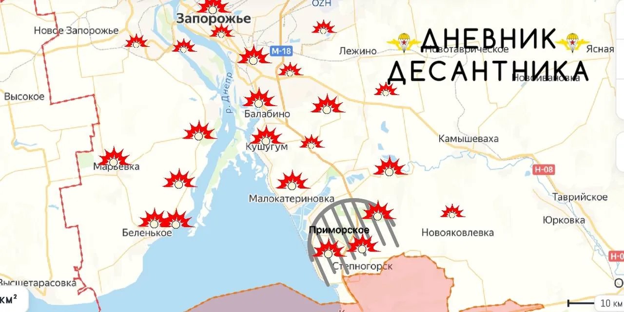 Карта СВО 6 июля 2026 года. Запорожское направление.