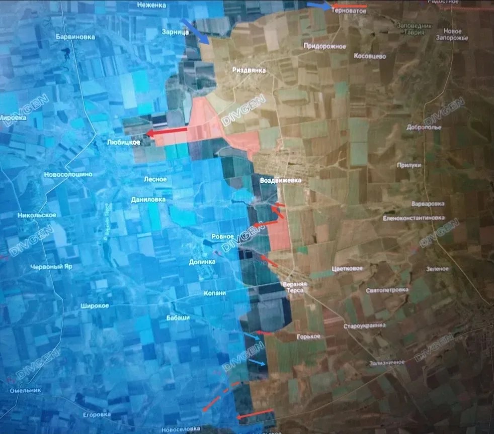 Карта СВО 1 июня 2026 года. Запорожское направление.