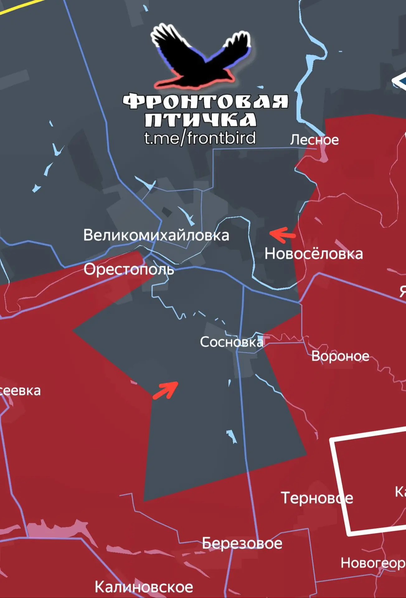 Карта СВО 9 июля 2026 года. Днепропетровское направление.