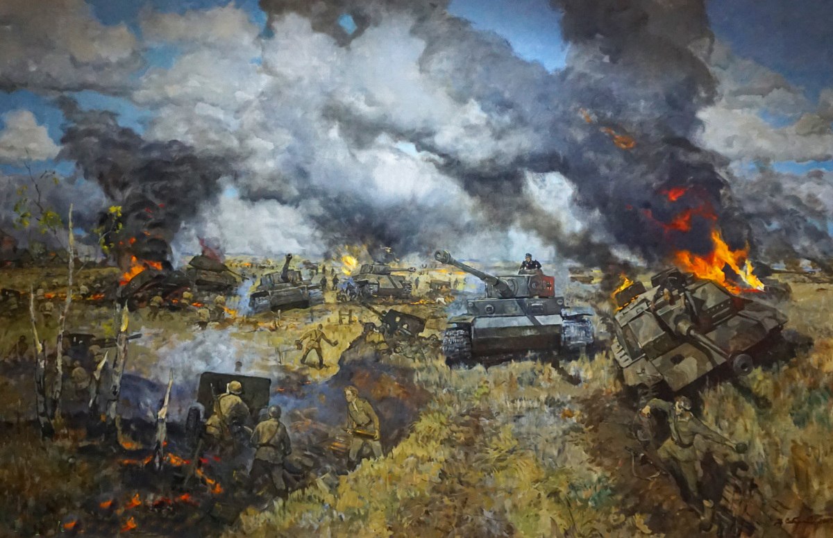 Средства поражения танков противника: артиллерией, гранатами пехотинцев. «Тигры» и прочее «зверьё» горели, как миленькие. Фрагмент диорамы «Курская дуга»