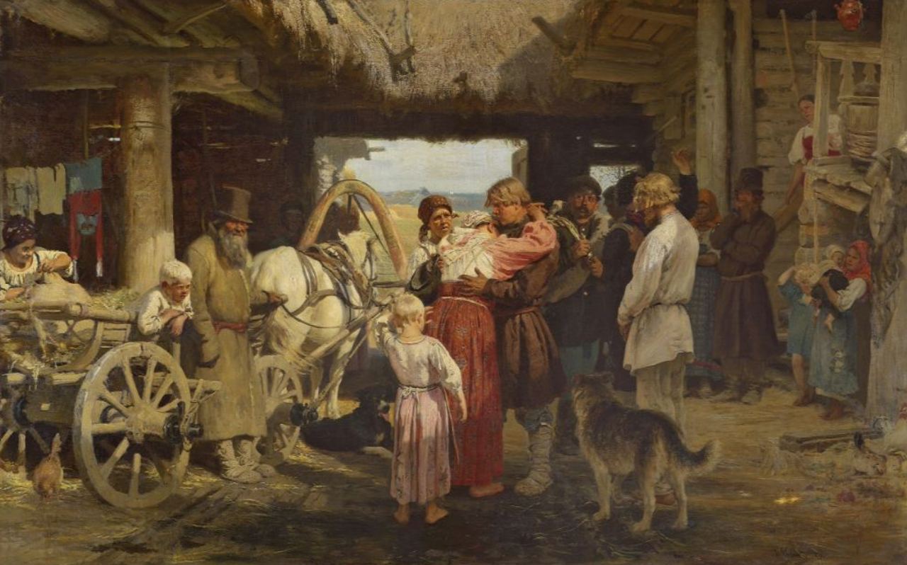«Проводы новобранца», И. Репин, 1879