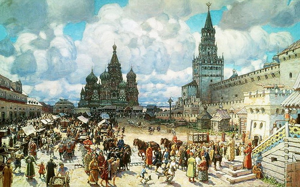 Вид Красной площади в XVII веке. Реконструкция художника Аполлинария Васнецова 