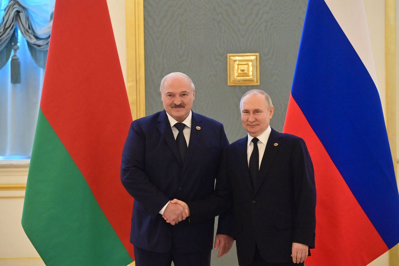 Александр Лукашенко и Владимир Путин на заседании Высшего госсовета СГ в Санкт-Петербурге 29 января 2024 г.