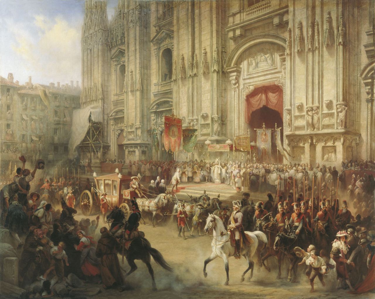 Картина художника Адольфа Шарлеманя - Русские войска вступают в Милан