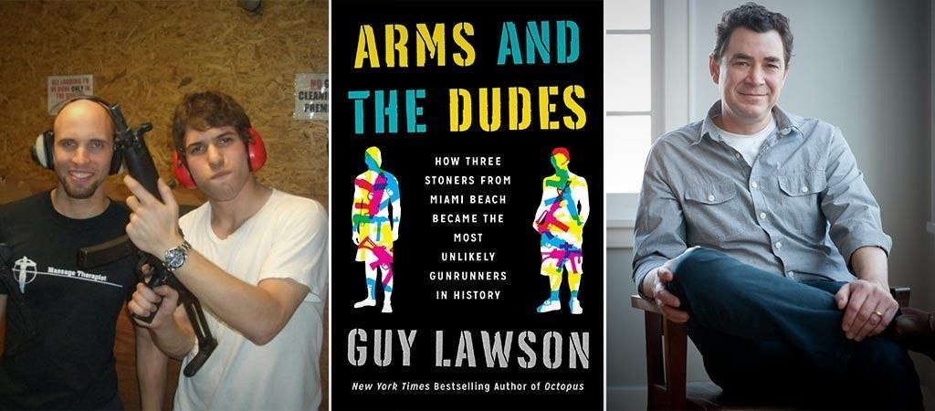 Гай Лоусон - автор бестселлера «Пушки и чуваки» (Arms and the Dudes) о коррупции в Минобороны США, обложка его книги и два ключевых фигуранта 