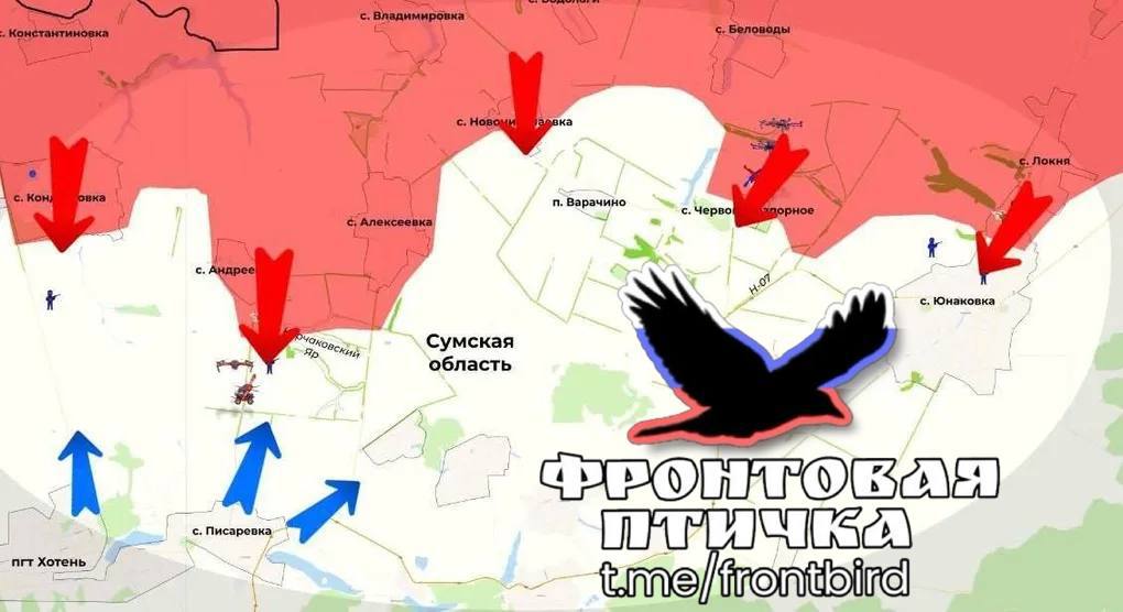 Карта продвижения группировки «Север», 9 февраля 2026 г.