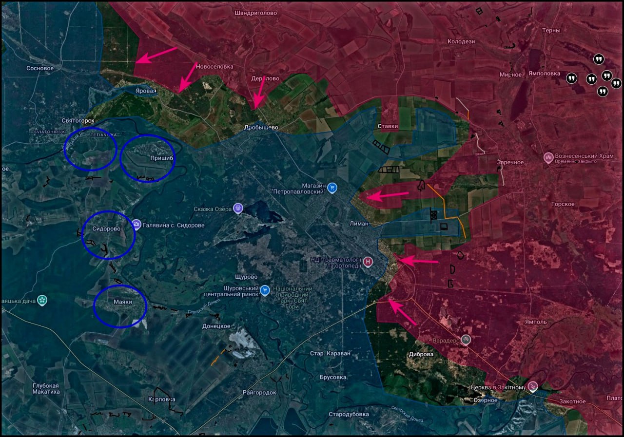 Карта СВО 14 февраля 2026 года. Краснолиманское направление