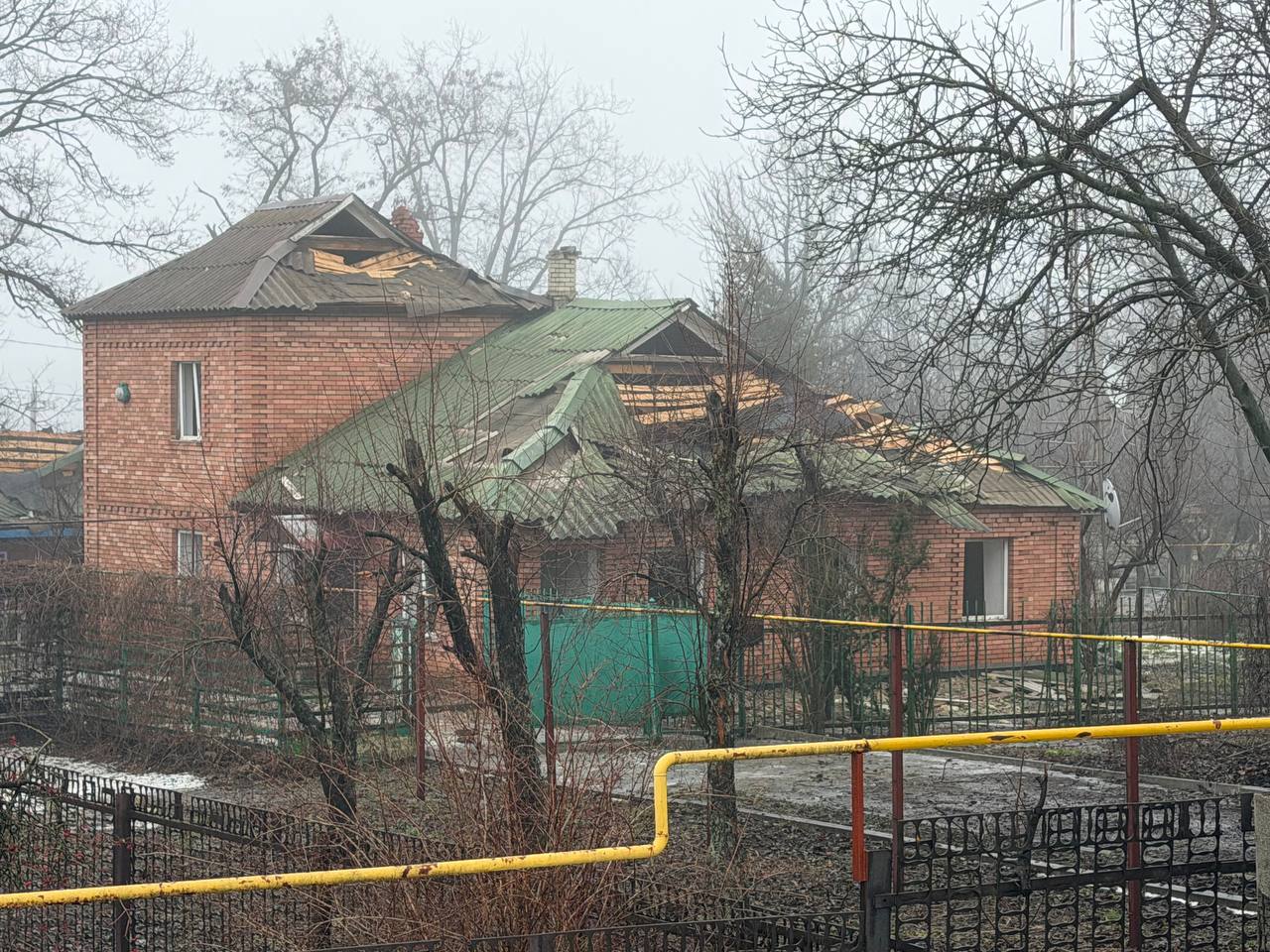 Последствия атаки ВСУ на посёлок Центральный (ЛНР) 14 февраля 2026 года