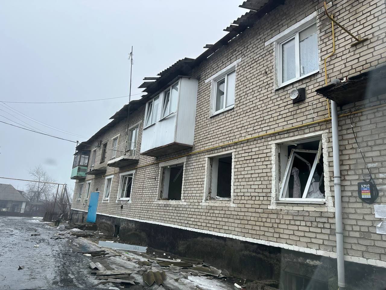 Последствия атаки ВСУ на посёлок Центральный (ЛНР) 14 февраля 2026 года