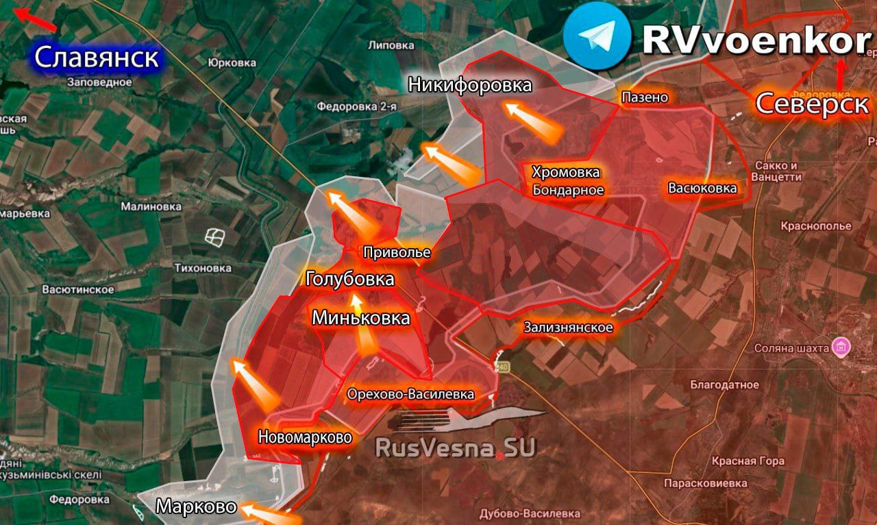Карта СВО 22 февраля 2026 года. Славянское направление.