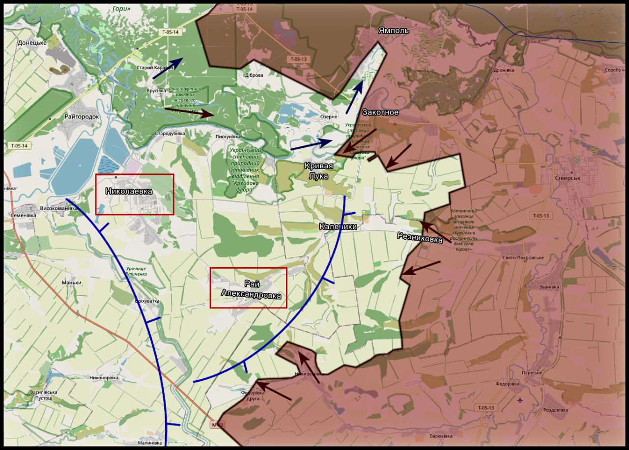 Карта СВО 13 марта 2026 года. Славянское направление.