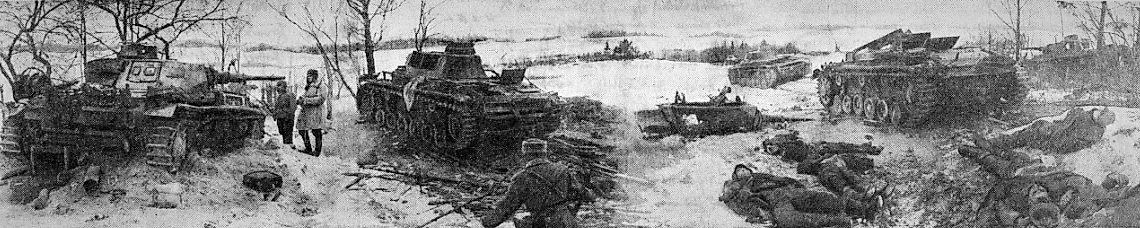 Немецкие танки, подбитые на дальних подступах к Москве. Ноябрь 1941 года. Фото Михаила Калашникова