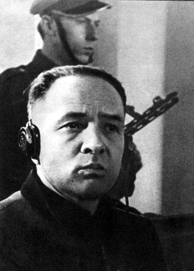 Рудольф Хёсс на заседании суда в Варшаве. 1947 г.