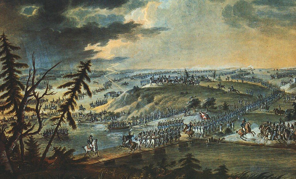Переправа французской армии через Неман. Картина неизвестного художника