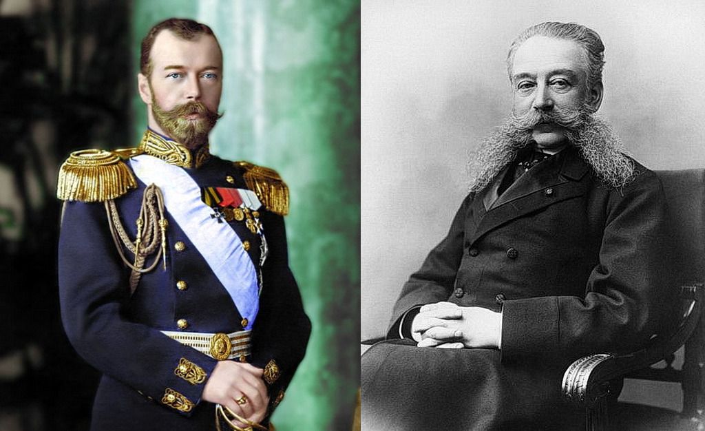 Император Николай II Александрович и министр МВД И.Л. Горемыкин. 