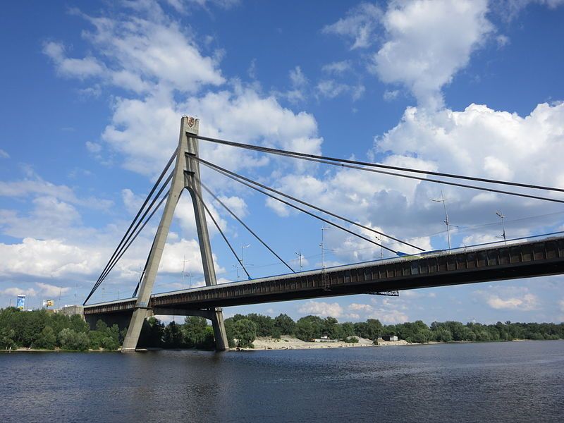 Северный (Московский) мост. Вид со стороны правого берега Днепра