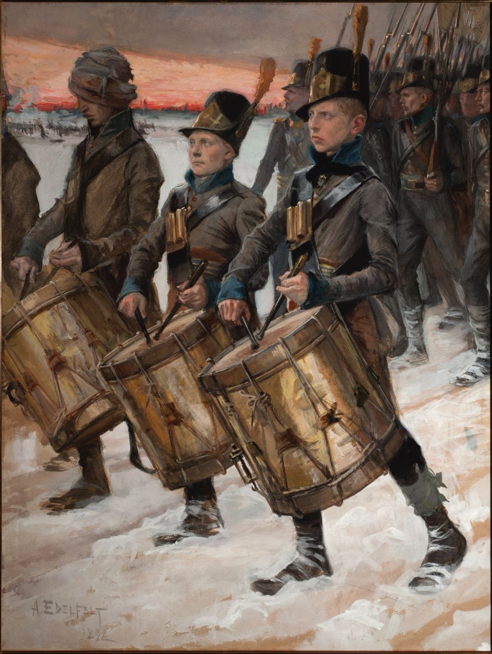 Шведские солдаты на картине художника Альберта Эдельфельта